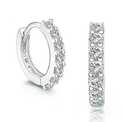 CZ Micro Pave Huggie Earrings for Women — 925 Sterling Silver, Hypoallergenic
